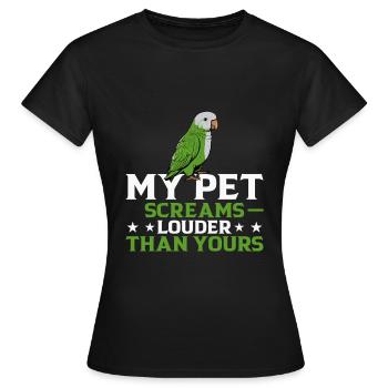 Moine vert Acteur Quaker Conure Perroquets - T-shirt Femme - noir - Devant - AI Model Female 172 dark (172cm)