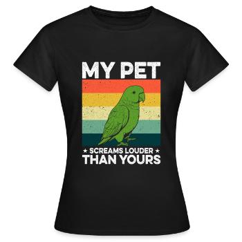 Moine vert Acteur Quaker Conure Perroquets - T-shirt Femme - noir - Devant - AI Model Female 172 dark (172cm)
