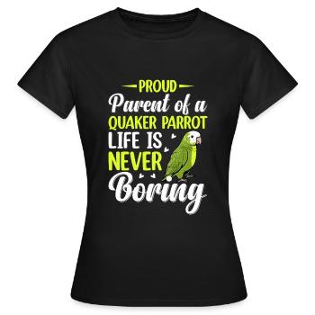 Moine vert Acteur Quaker Conure Perroquets - T-shirt Femme - noir - Devant - AI Model Female 172 dark (172cm)