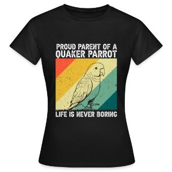 Moine vert Acteur Quaker Conure Perroquets - T-shirt Femme - noir - Devant - AI Model Female 172 dark (172cm)