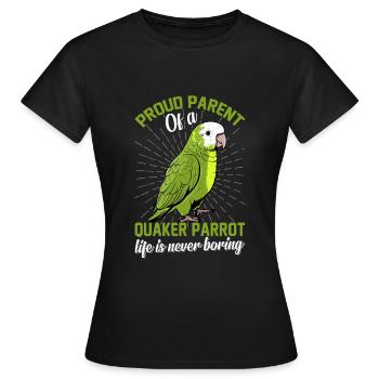 Moine vert Acteur Quaker Conure Perroquets - T-shirt Femme - noir - Devant - AI Model Female 172 dark (172cm)