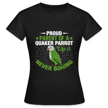 Moine vert Acteur Quaker Conure Perroquets - T-shirt Femme - noir - Devant - AI Model Female 172 dark (172cm)