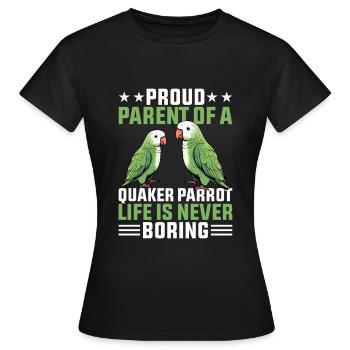 Moine vert Acteur Quaker Conure Perroquets - T-shirt Femme - noir - Devant - AI Model Female 172 dark (172cm)