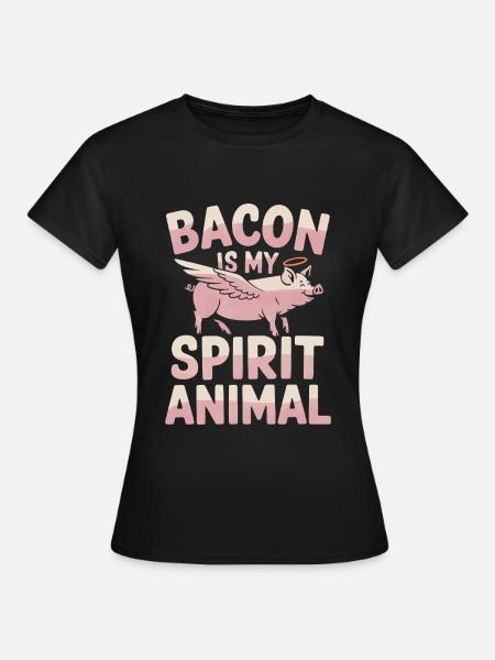 Speck Ist Mein Geisttier - Frauen T-Shirt - Schwarz