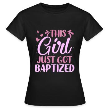 Temps pour mon baptême Première Communion - T-shirt Femme - noir - Devant - AI Model Female 172 dark (172cm)