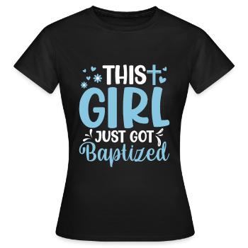 Temps pour mon baptême Première Communion - T-shirt Femme - noir - Devant - AI Model Female 172 dark (172cm)