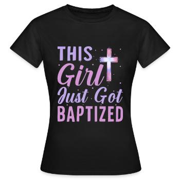 Temps pour mon baptême Première Communion - T-shirt Femme - noir - Devant - AI Model Female 172 dark (172cm)