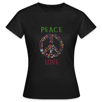 AIMER LA PAIX - T-shirt Femme - noir - Devant - AI Model Female 172 dark (172cm)