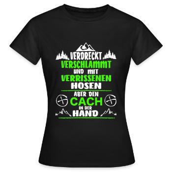 Geocacher Geocaching Cache gift - Women's T-Shirt - black - Front - AI Model Female 172 dark (172cm)