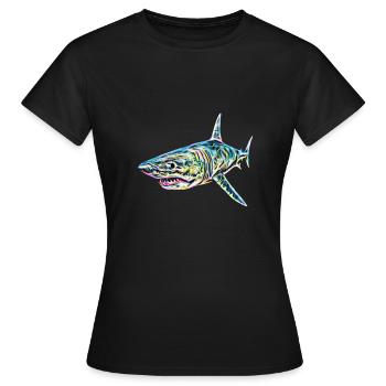 Shark - Women's T-Shirt - black - Front - AI Model Female 172 dark (172cm)