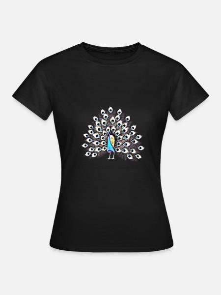 Pfau - Frauen T-Shirt - Schwarz