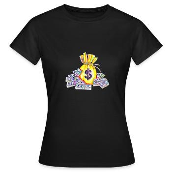 money - Women's T-Shirt - black - Front - AI Model Female 172 dark (172cm)