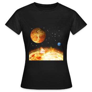 Weltraum - Frauen T-Shirt - Schwarz - Vorne - AI Model Female 172 dark (172cm)