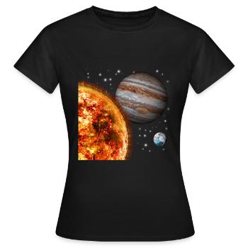 Weltraum - Frauen T-Shirt - Schwarz - Vorne - AI Model Female 172 dark (172cm)