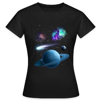 Univers - T-shirt Femme - noir - Devant - AI Model Female 172 dark (172cm)