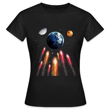 Weltraum - Frauen T-Shirt - Schwarz - Vorne - AI Model Female 172 dark (172cm)