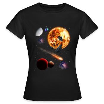 Univers - T-shirt Femme - noir - Devant - AI Model Female 172 dark (172cm)