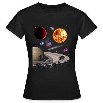 Universum - Frauen T-Shirt - Schwarz - Vorne - AI Model Female 172 dark (172cm)