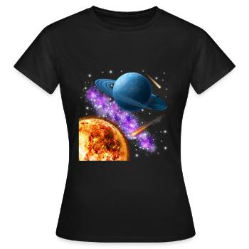 Weltraum - Frauen T-Shirt - Schwarz - Vorne - AI Model Female 172 dark (172cm)