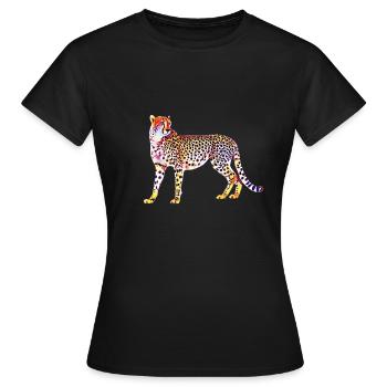 Gepard - Frauen T-Shirt - Schwarz - Vorne - AI Model Female 172 dark (172cm)