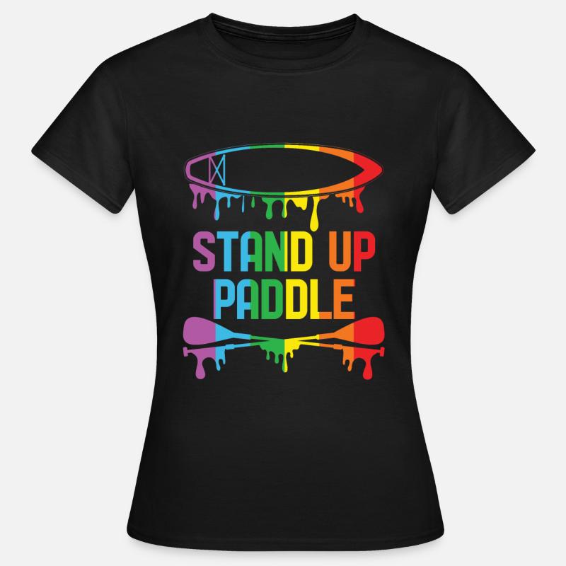 SUP Rainbow - Stand Up Paddle Pride - Women's T-Shirt - black