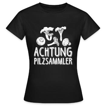 Attention ramasseurs de champignons - cadeau de champignons - T-shirt Femme - noir - Devant - AI Model Female 172 dark (172cm)