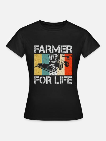 Farmer For Life - agriculteur de moissonneuse-batteuse - T-shirt Femme - noir