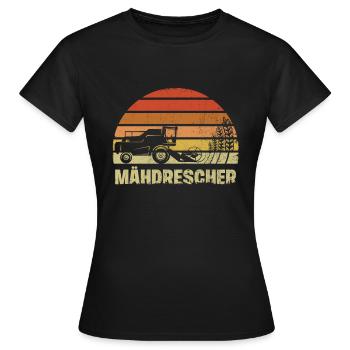 Hauptsache Voll Mähdrescher Saufen - Frauen T-Shirt - Schwarz - Vorne - AI Model Female 172 dark (172cm)