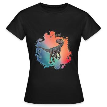 Velociraptor - T-shirt Femme - noir - Devant - AI Model Female 172 dark (172cm)
