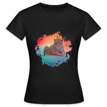 leopard - Women's T-Shirt - black - Front - AI Model Female 172 dark (172cm)