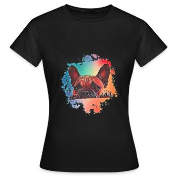 Bouledogue français - T-shirt Femme - noir - Devant - AI Model Female 172 dark (172cm)