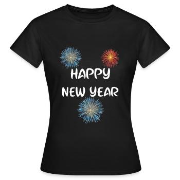 New year happy new year - Women's T-Shirt - black - Front - AI Model Female 172 dark (172cm)
