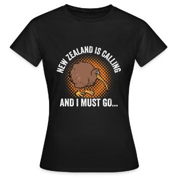 Kiwi Nouvelle-Zélande Nouvelle-Zélande - T-shirt Femme - noir - Devant - AI Model Female 172 dark (172cm)
