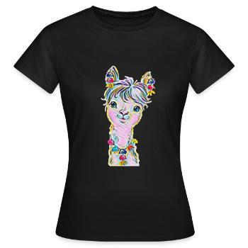 Lama - Women's T-Shirt - black - Front - AI Model Female 172 dark (172cm)