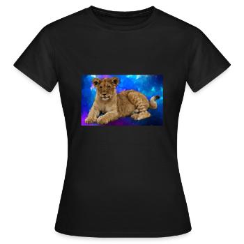 Löwe Polygon - Frauen T-Shirt - Schwarz - Vorne - AI Model Female 172 dark (172cm)