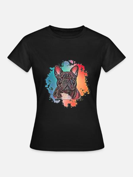 Französische Bulldogge - Dame-T-shirt - sort