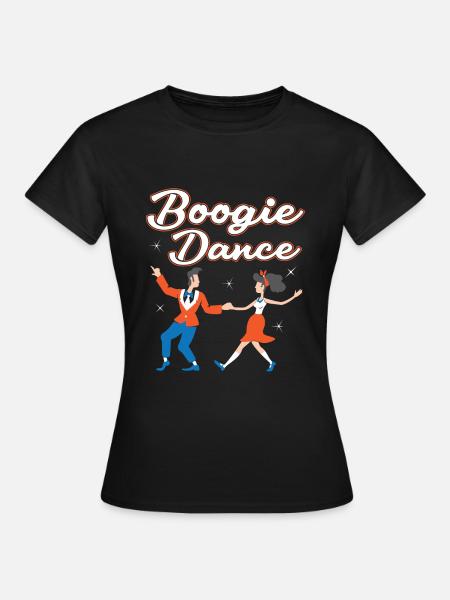 Boogie Woogie Dancer Dancing Paartanz Vintage - Frauen T-Shirt - Schwarz