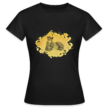 Guépard - T-shirt Femme - noir - Devant - AI Model Female 172 dark (172cm)