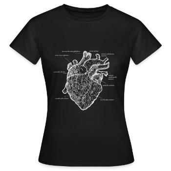 Coeur anatomique - T-shirt Femme - noir - Devant - AI Model Female 172 dark (172cm)