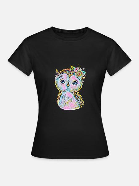 Eule - Frauen T-Shirt - Schwarz