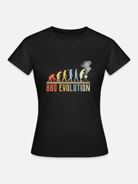 BBQ Evolution Lustiges Zitat - Frauen T-Shirt - Schwarz