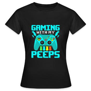 Gaming Quote Gaming avec My Peeps Gaming - T-shirt Femme - noir - Devant - AI Model Female 172 dark (172cm)
