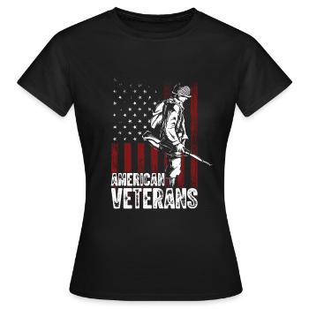 Citation d’un vétéran vétéran américain - T-shirt Femme - noir - Devant - AI Model Female 172 dark (172cm)