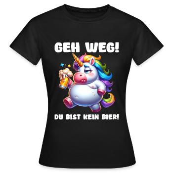 Geh weg du bist kein Bier - Frauen T-Shirt - Schwarz - Vorne - AI Model Female 172 dark (172cm)