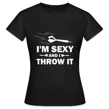 Fléchettes, fléchettes, énonciations drôles, cadeaux sexy fléchettes - T-shirt Femme - noir - Devant - AI Model Female 172 dark (172cm)