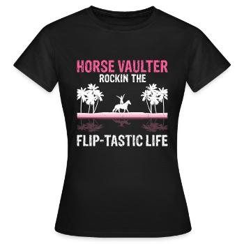 Conception de voûte et conception de chevaux de voûte - T-shirt Femme - noir - Devant - AI Model Female 172 dark (172cm)