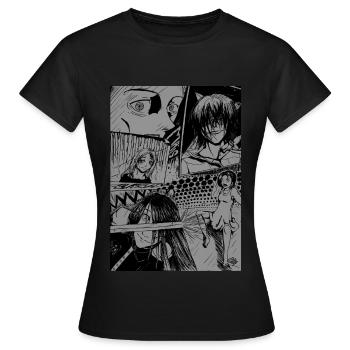 Manga - Frauen T-Shirt - Schwarz - Vorne - AI Model Female 172 dark (172cm)