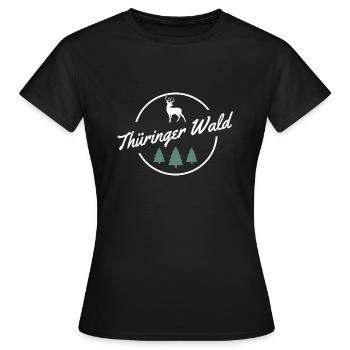 Thüringer Wald Thüringen Cadeau - T-shirt Femme - noir - Devant - AI Model Female 172 dark (172cm)