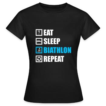 Biathlon - Frauen T-Shirt - Schwarz - Vorne - AI Model Female 172 dark (172cm)