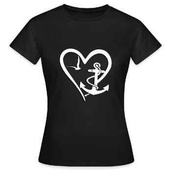 anker segeln seefahrt küste kapitän schiff - Frauen T-Shirt - Schwarz - Vorne - AI Model Female 172 dark (172cm)